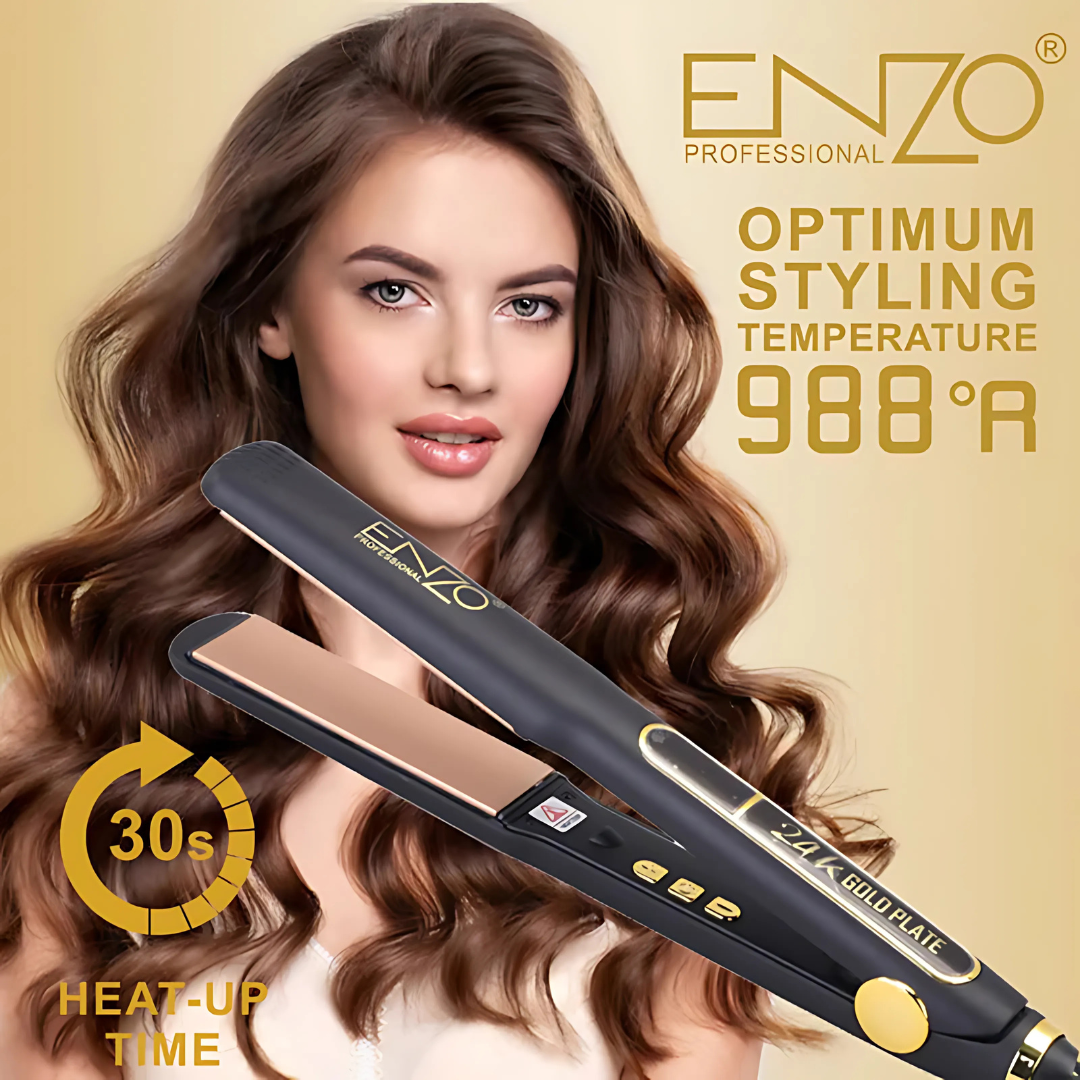 ENZO EN-5182 Professional Ceramic Hair Iron Straightener – 1.75-inch wide plates for efficient styling