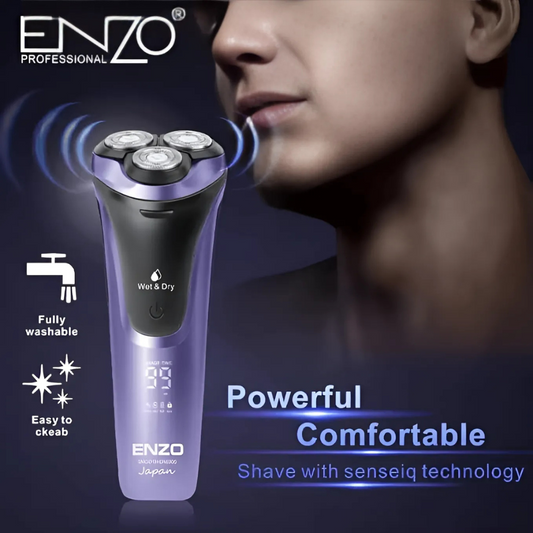 ENZO EN-9306 rechargeable triple blades shaving razor for men.