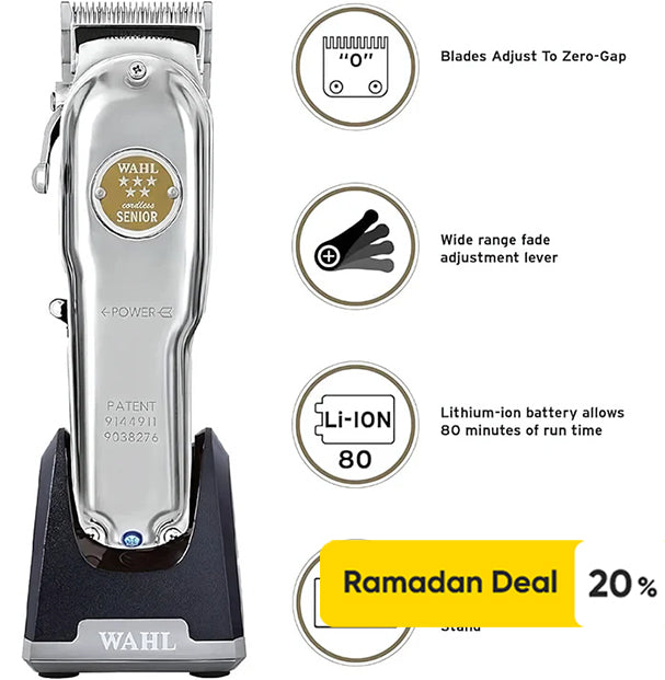 Wahl Senior Metal Edition – Professional Cordless Hair Clipper for Precision and Power