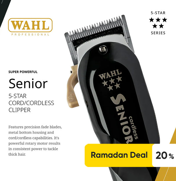 Wahl Senior Black – Professional Cordless Hair Clipper for Precision Fades and Superior Performance